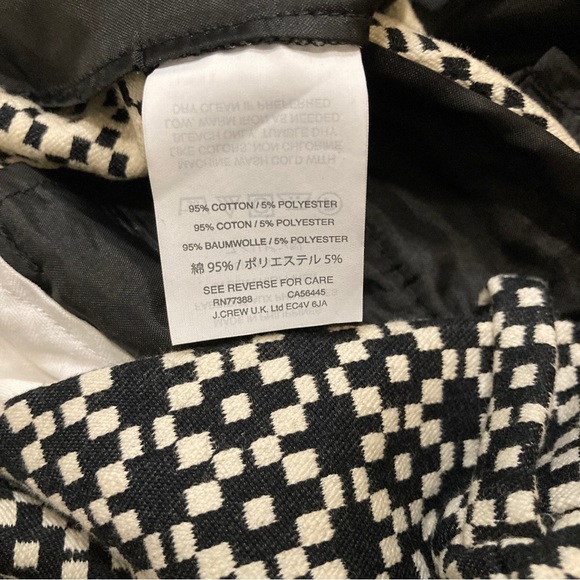 J. Crew Black & White Teddie Pants With Geometric Jacquard - Size 00 - Picture 13 of 13